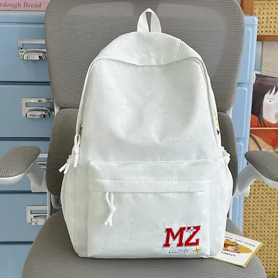 Embroidered Letter School Backpack, Large Capacity, for Teens and Students - 8