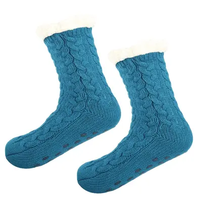 Thick Fleece-Lined Non-Slip Sleep Socks for Autumn and Winter - 10