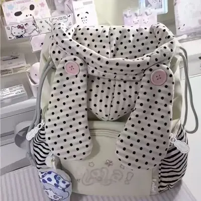 Polka Dot Lightweight Girls' Backpack, Large Capacity