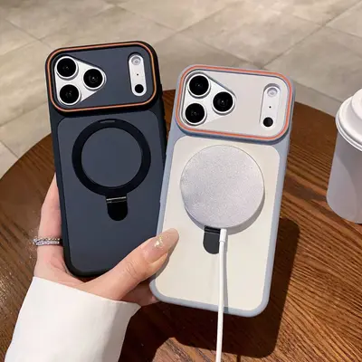 iPhone 18 Pro Max Uyumlu Manyetik Standlı Telefon Kılıfı, Darbeye Dayanıklı