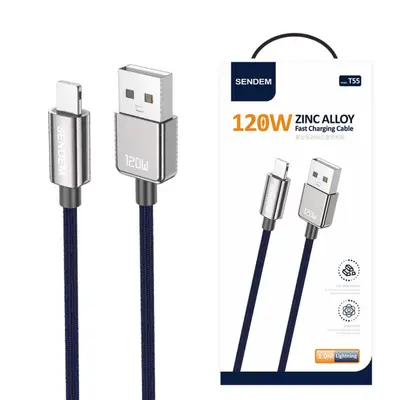 120W USB-C-Schnellladekabel aus Zinklegierung, PD 30W/66W, geflochten