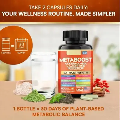 现货 tk跨境亚马逊热卖 METABOOST代谢增强身体补充剂胶囊60粒