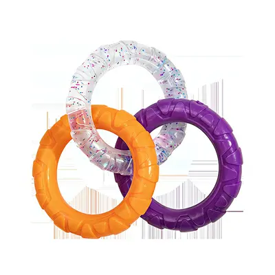 Pull Ring Dog Toy with Teeth Cleaning, Chew-Resistant Tug Toy