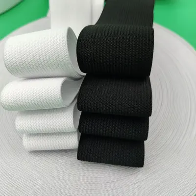 Kalın geniş elastik bel bandı, siyah ve beyaz, 2 cm - 5