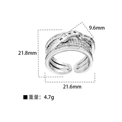 Adjustable Open Copper Rings with Butterfly, Star and Heart Designs - 8