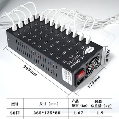 Cep telefonu şarj cihazı çok bağlantı noktalı şarj cihazı çok delikli USB şarj cihazı çok fonksiyonlu şarj sütunu hızlı şarj 50 tek şarj standı
