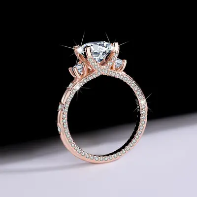 S925 Sterling Silver Star Fire Moissanite Ring, 2 Carat, Birthday Gift