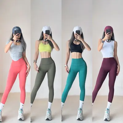 High-Waist Seamless Quick-Dry Yoga Leggings - 3