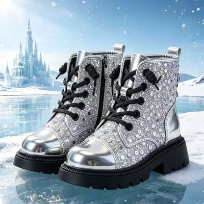 Mädchen-Martin-Stiefel gefüttert, weiche Sohle - 8