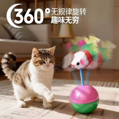 Plüschball-Wipptier-Katzenmaus-Spielzeug - 2