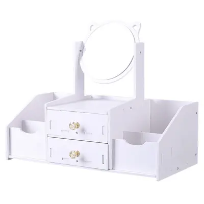 Drawer makeup mirror storage box, extra-large round mirror - 6