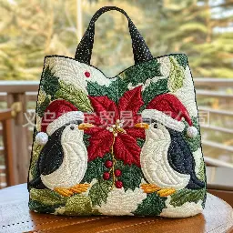 Handmade Tote Bag with Fox, Turtle and Book Pattern, Travel Bag - 12