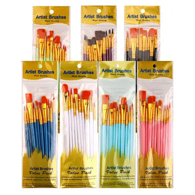20-Piece Nylon Brush Set for Oil, Gouache, Watercolor and Acrylic Painting