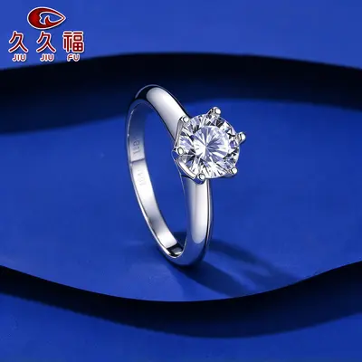 银饰925纯银六爪闭口莫桑石戒指 厂家批发925纯银莫桑石空托戒指