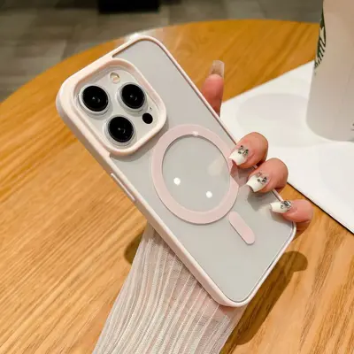 Apple 16 cep telefonu kılıfı şeffaf manyetik iPhone 15 promax koruyucu kapak buzlu akrilik 14 basit uyumlu - 8