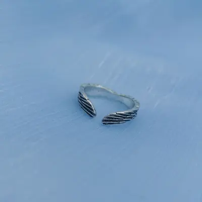 Personalized Angel Wings Feather Retro Ring, Simple Luxury Design - 11