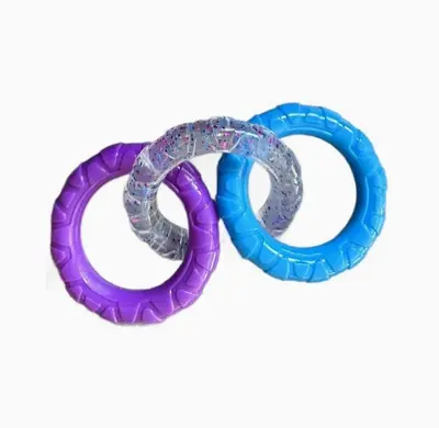 Pet Three-Ring Chew Toy, Bite-Resistant TRP Rubber, for Large Dogs - 9