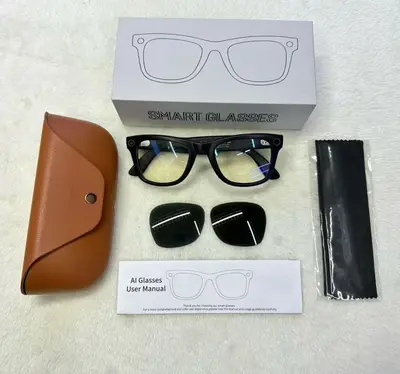Leather Case Charging Case AI Assistant Smart Glasses HD5ULTRA Photo Video Recording 800W Real-time Translation WiFi - 8
