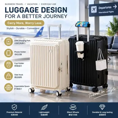 Trolley luggage 20-24 inch, side-opening, password lock