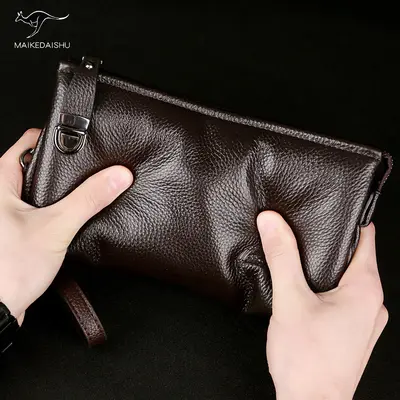 Men's Handbag, Genuine Top-Grain Cowhide Leather, Large Capacity Everyday Business Bag - 6