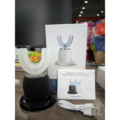 U tipi su geçirmez silikon diş fırçası, tam otomatik, ultrasonik, şarj edilebilir - 7