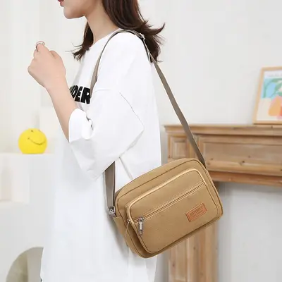 Nylon Women's Crossbody Bag, Large Capacity Small Square Design - 4