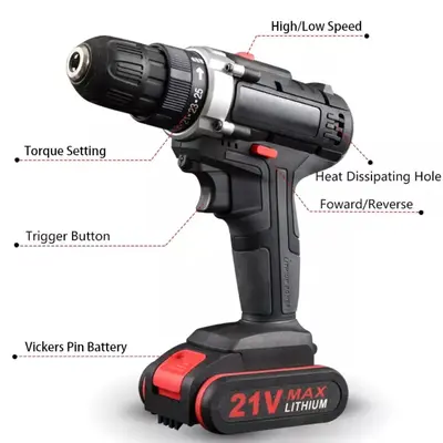 21V lithium battery electric drill