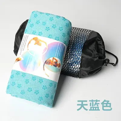 Plum Blossom Microfiber Yoga Mat Towel, Non-Slip, Thick, With Mesh Bag - 13