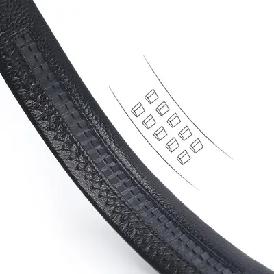 Black belt wholesale men's microfiber wear-resistant and scratch-resistant headless crocodile pattern belt automatic buckle comfortable trouser belt