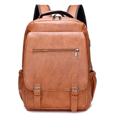 Men's PU Business Backpack, Large-Capacity Casual Student Bag - 9