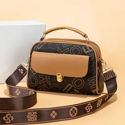 Schlichte große Damen-Schrägumhängetasche, Retro-Stil - 12