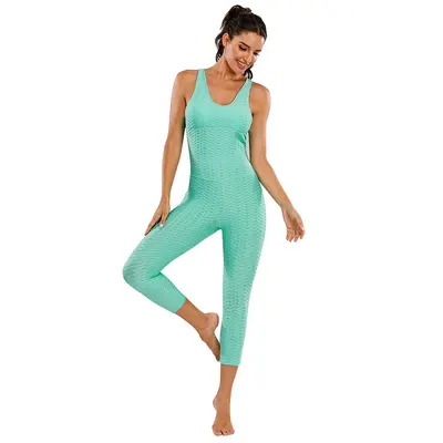 Formendes Yoga-Jumpsuit mit Brustpolster, Damen-Fitnessset
