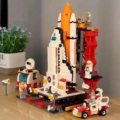 Lego Uyumlu Erkek Yapı Blokları, Uzay Mekiği Roket Model Seti - 1