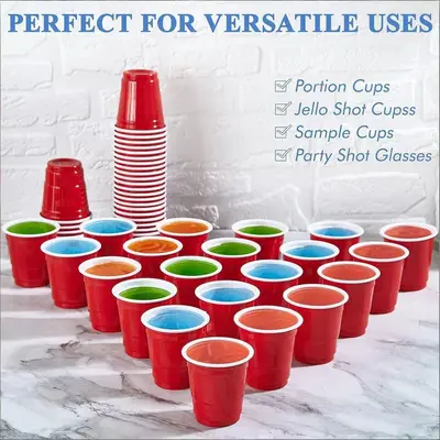 2 oz Two-Color Disposable PP Plastic Party Cup