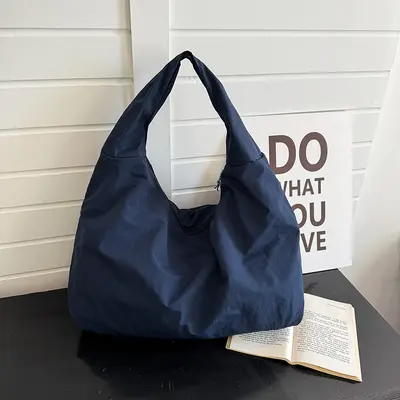 Underarm Bag, Nylon Fabric, Large Capacity, Retro Women's Handbag - 6