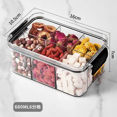 6-Compartment Airtight Storage Jar for Grains, Spices and Tea - 10