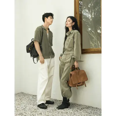 Vegetable-Tanned Sheepskin Messenger Backpack, Large Capacity, Casual - 4