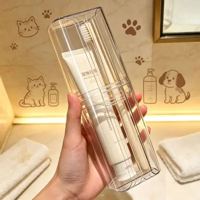 Evcil Hayvan Seyahat Saklama Kupası Evcil Hayvan Diş Fırçası Diş Macunu Saklama Kupası Kedi Köpek Dış Mekan Diş Temizleme Aracı Saklama Kutusu Taşınabilir