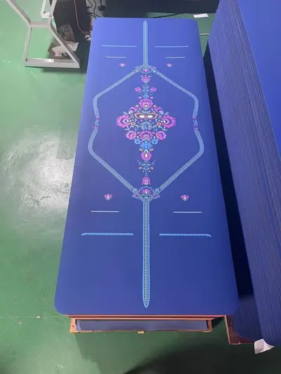 Natural PU Rubber Yoga Mat with Alignment Lines, Double-Sided Non-Slip, Thick and Wide - 8