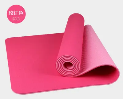 TPE Two-Tone Yoga Mat, Double-Sided Non-Slip, Odorless, With Position Lines - 9