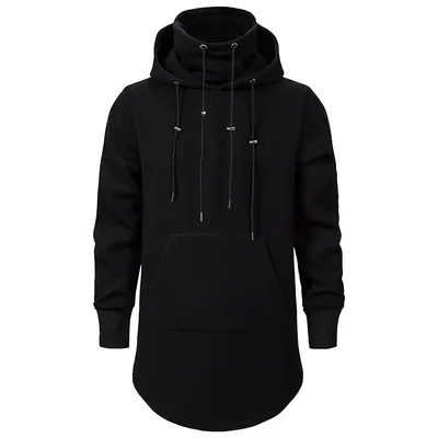 Men's Casual Hooded Fake 2-Piece Long Sweatshirt, Spring Style