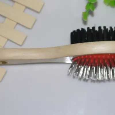 Double-Sided Pet Massage Comb with Wooden Handle