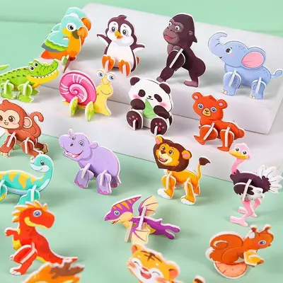 Çocuklar için kağıt 3D puzzle, kapibara şeklinde, hediye - 9