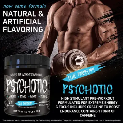 跨境热销款包邮 GMP氮泵训练前粉剂Psychotic Pre-Workout Powder - 5
