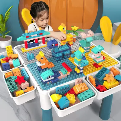 Large Compatible Building Block Table for Children, Educational Play Table - 5