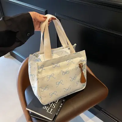 Women's Canvas Handbag, Portable and Simple, Lunch Box Design - 2
