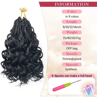 Foreign Trade African Dirty Braid Crochet Hair Extensions GO GO Curl Crochet Hair African Curly Synthetic Fiber Braiding Hair