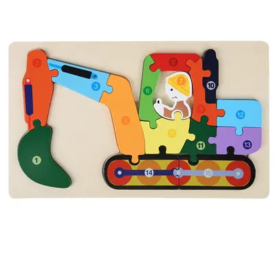 Wooden puzzle toy, shape matching, early education - 9