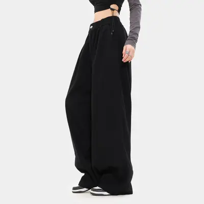 OREETA丨Japon Tarzı Bol Paça Pantolon Kadın Gevşek Spor Street Dance Pantolon Siyah Marka Bol Paça Rahat Pantolon Erkek