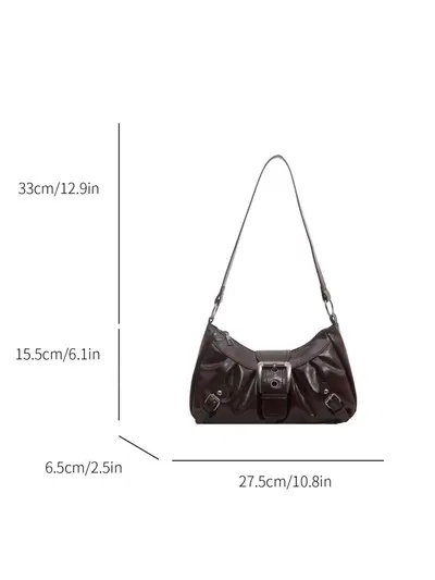 Damen-Schultertasche, schlichtes Design, Achseltasche - 7